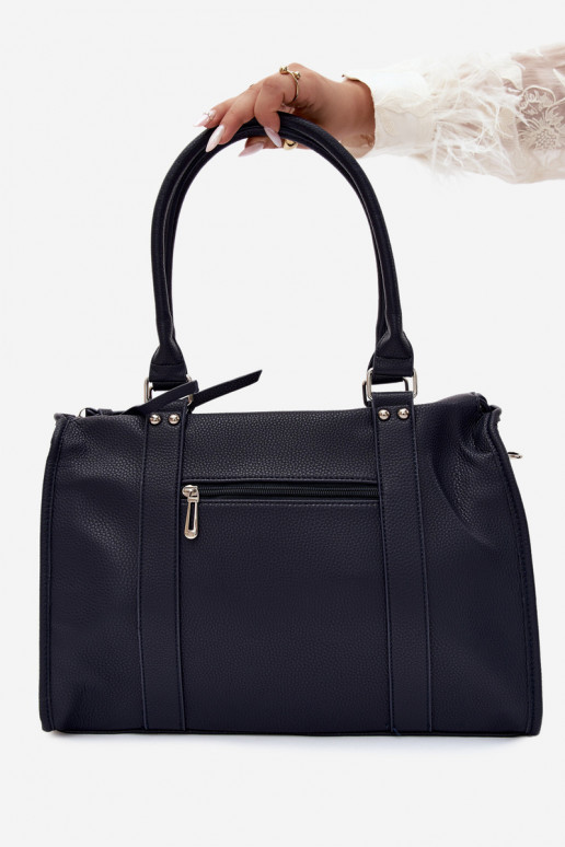 Grand sac en simili cuir bleu foncé Nolita