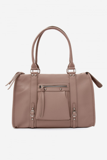 Grand sac en simili cuir ivoire Nolita