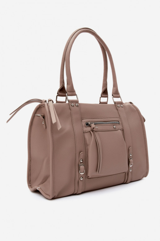 Grand sac en simili cuir ivoire Nolita
