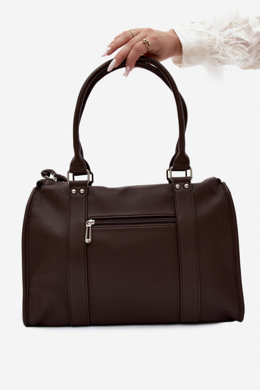 Grand sac en simili cuir chocolat Nolita