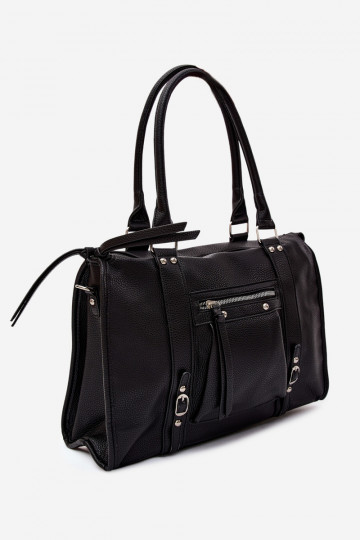 Grand sac en simili cuir noir Nolita 2