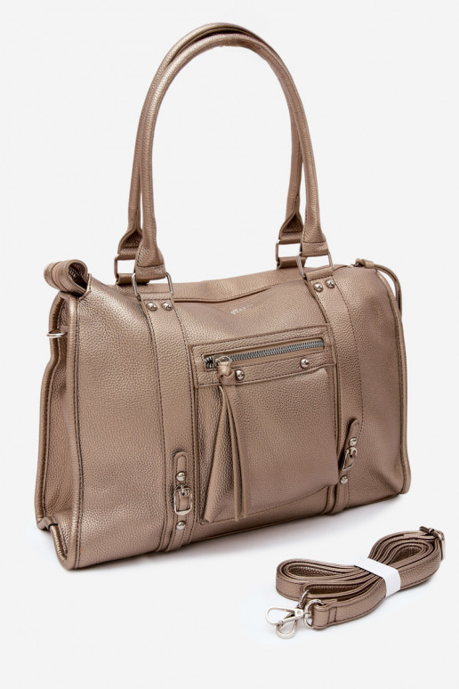 Grand sac en simili cuir doré Nolita