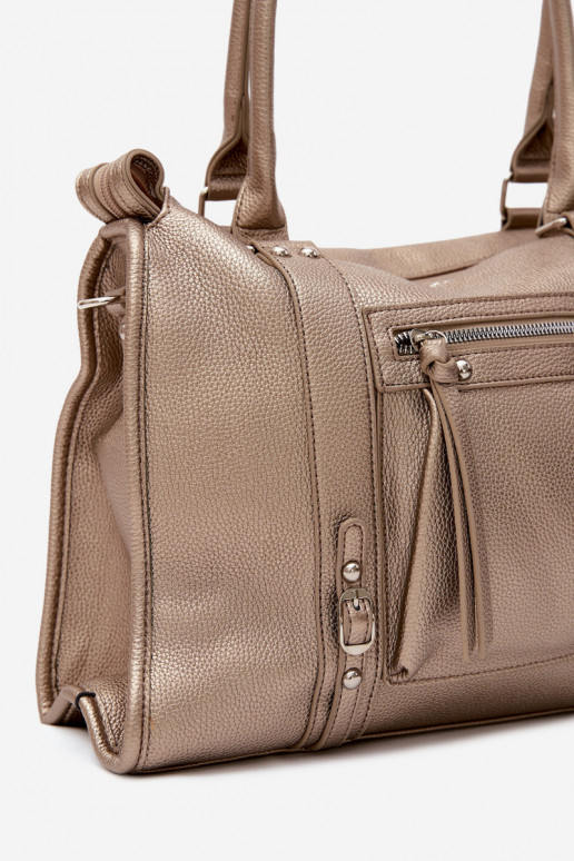 Grand sac en simili cuir doré Nolita