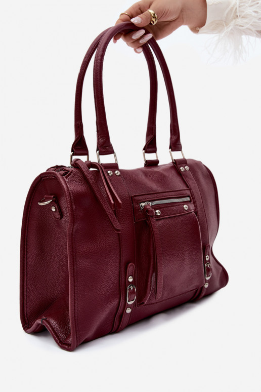 Grand sac en simili cuir bordeaux Nolita