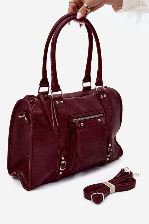 Grand sac en simili cuir bordeaux Nolita