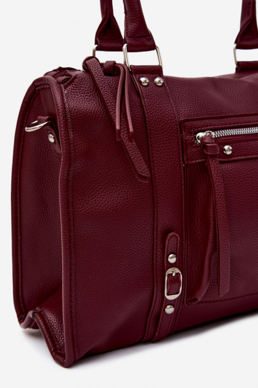 Grand sac en simili cuir bordeaux Nolita