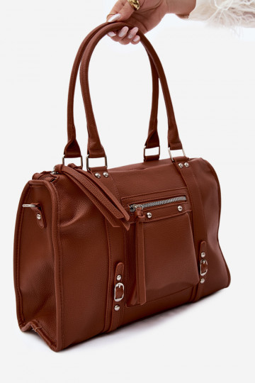 Grand sac en simili cuir marron Nolita 2