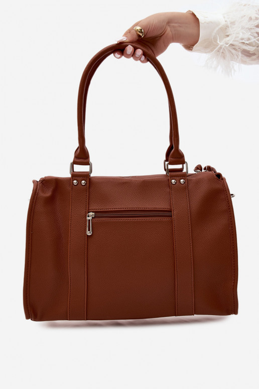 Grand sac en simili cuir marron Nolita
