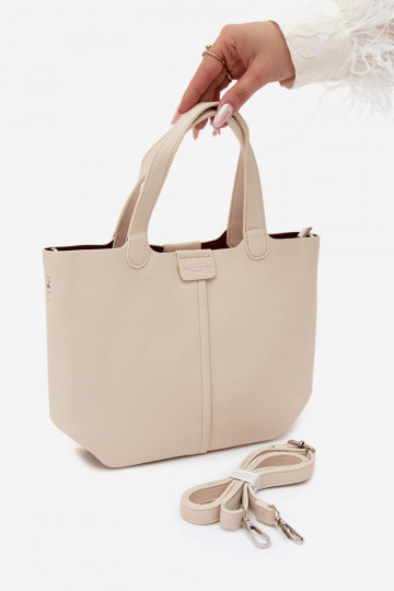 Sac en simili cuir sable clair Blaire 2