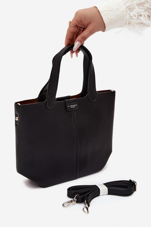 Sac en simili cuir noir Blaire