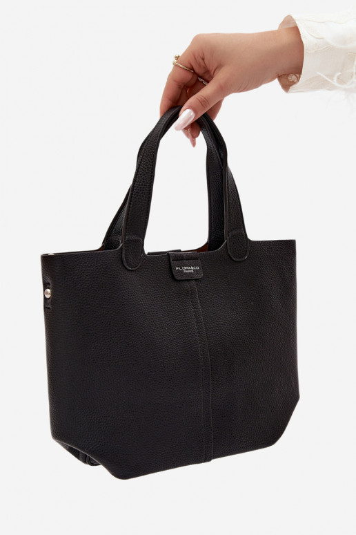 Sac en simili cuir noir Blaire