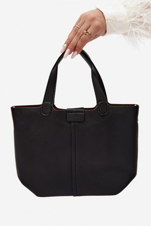 Sac en simili cuir noir Blaire