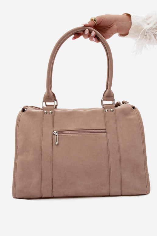 Grand sac en simili daim couleur ivoire Nolita