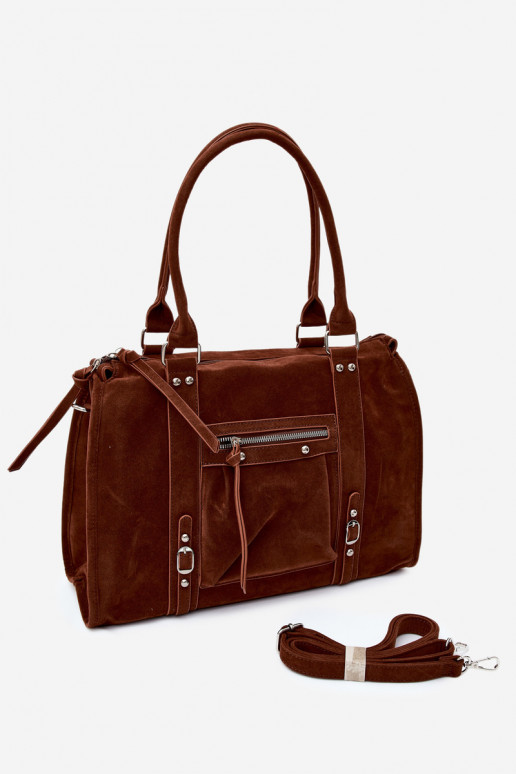 Grand sac en simili daim couleur marron Nolita