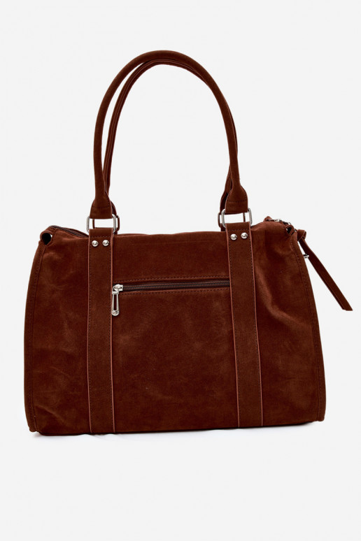 Grand sac en simili daim couleur marron Nolita