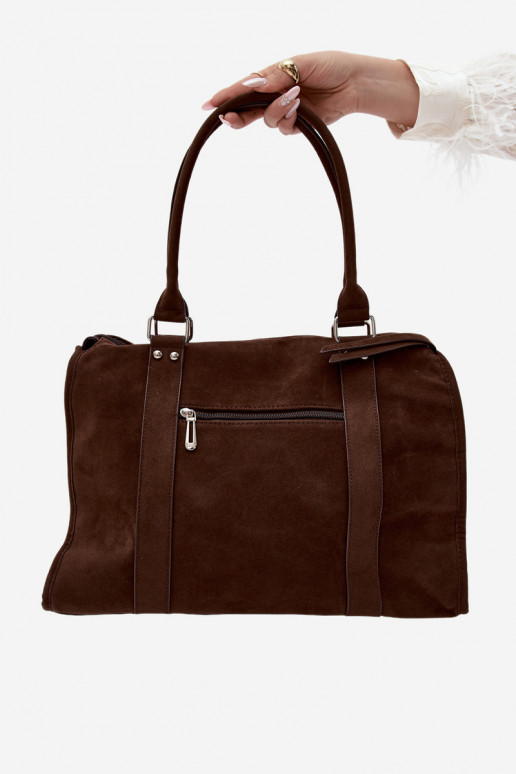 Grand sac en simili daim couleur chocolat Nolita