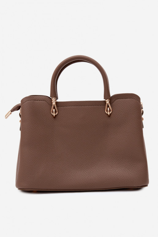 Sac en simili cuir avec porte-clés et motifs floraux couleur argile Noomi