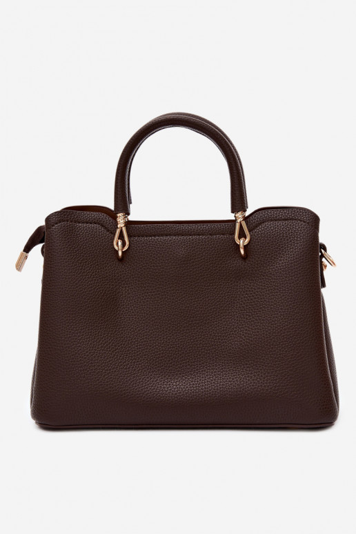 Sac à main avec porte-clés en simili cuir avec motifs floraux en chocolat Noomi