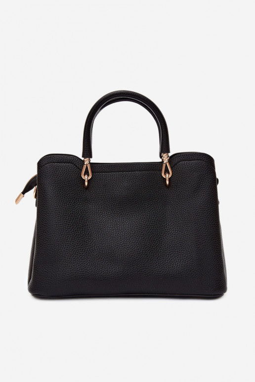 Sac à main avec porte-clés en simili daim avec motifs floraux en noir Noomi