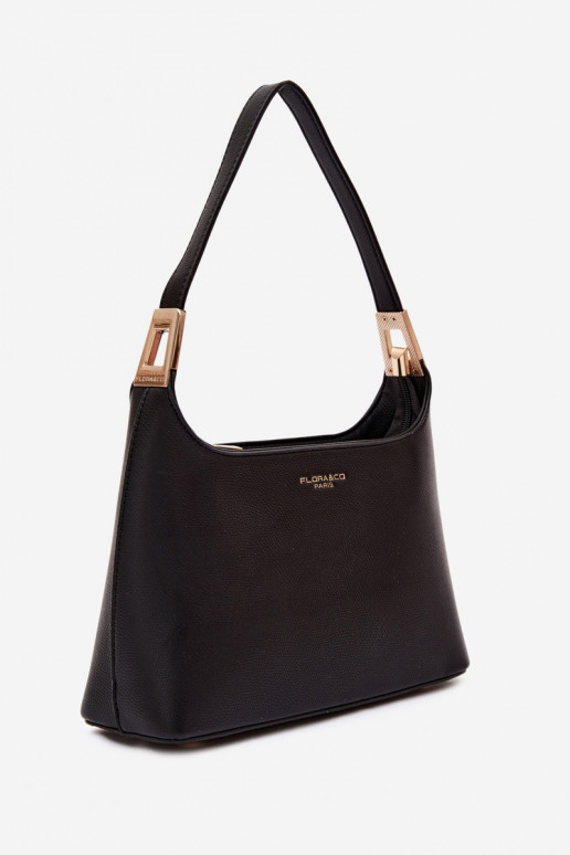 Sac à main en simili cuir noir Gretta