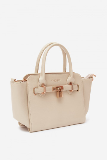 Sac de type en simili cuir couleur sable clair Odelia 2