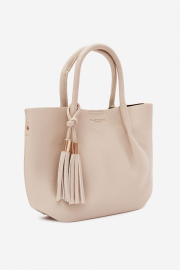 Sac à main en simili cuir couleur sable clair Fleece 2
