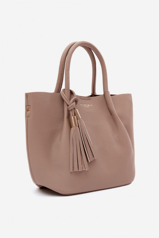 Sac à main en simili cuir couleur ivoire Fleece