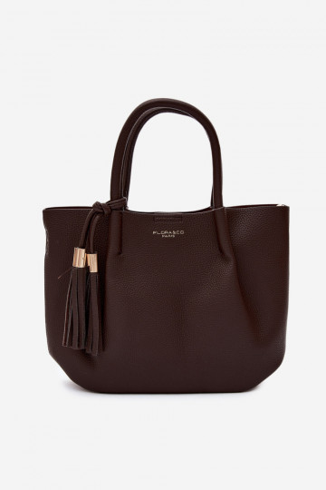 Sac à main en simili cuir couleur chocolat Fleece