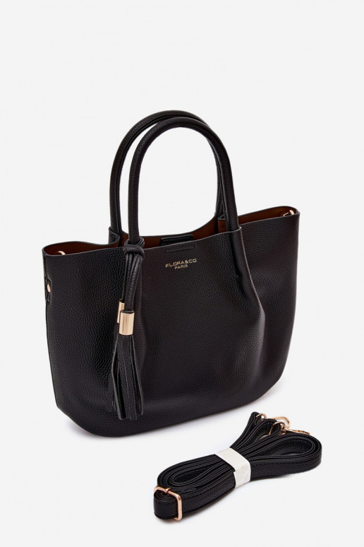 Sac à main en simili cuir noir Fleece