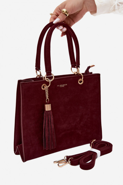 Sac en daim synthétique bordeaux Ottilie