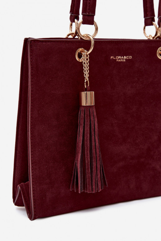 Sac en daim synthétique bordeaux Ottilie