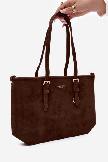Sac en daim synthétique chocolat Araminta 2