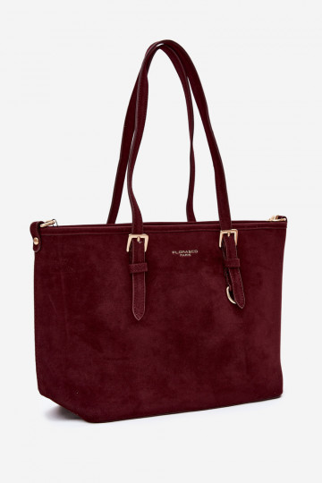 Sac en daim synthétique bordeaux Araminta 2