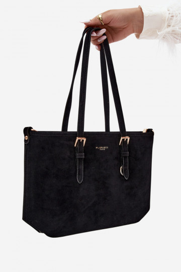 Sac en daim synthétique noir Araminta 2