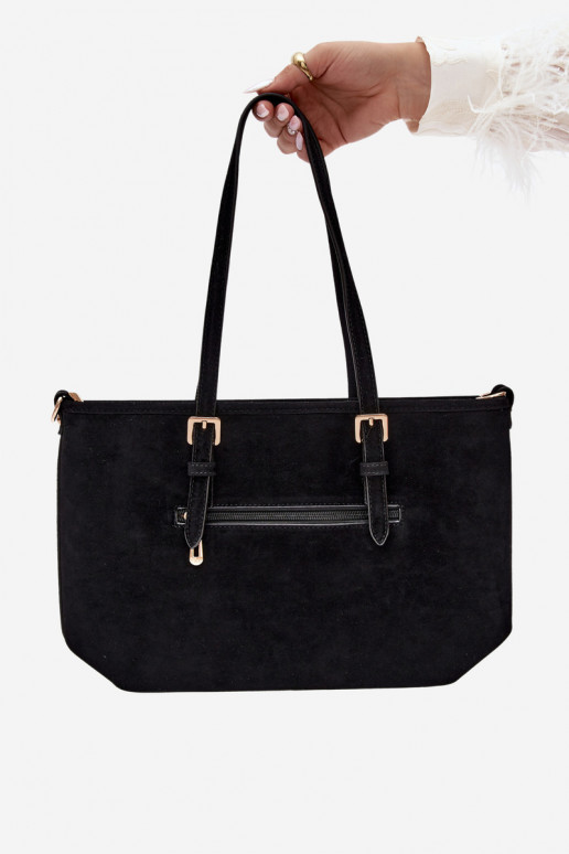 Sac en daim synthétique noir Araminta