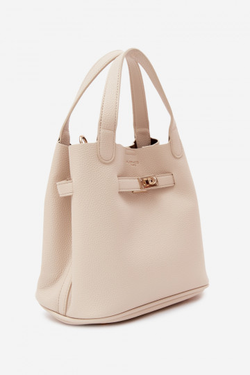 Sac avec trousse de maquillage en cuir synthétique sable Crumble 2