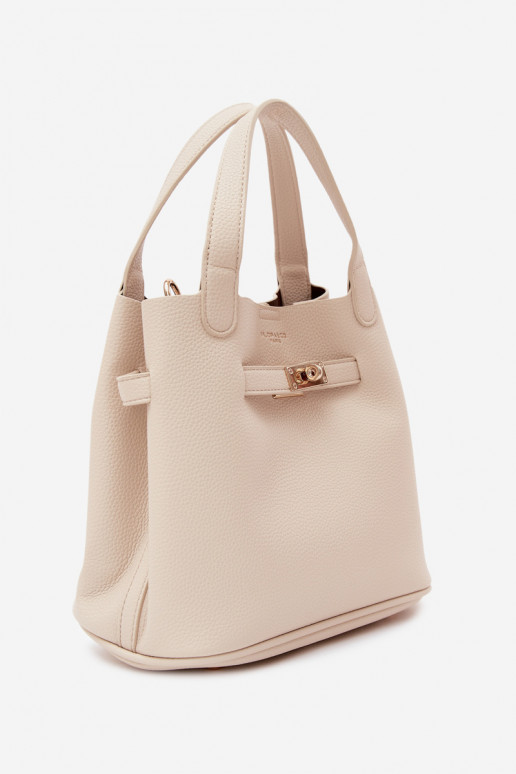 Sac avec trousse de maquillage en cuir synthétique sable Crumble