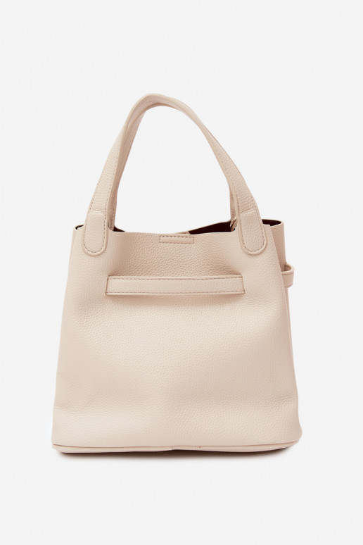 Sac avec trousse de maquillage en cuir synthétique sable Crumble