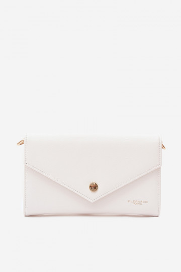 Sac portefeuille en forme d'enveloppe blanc avec rubans décoratifs Pauline 2
