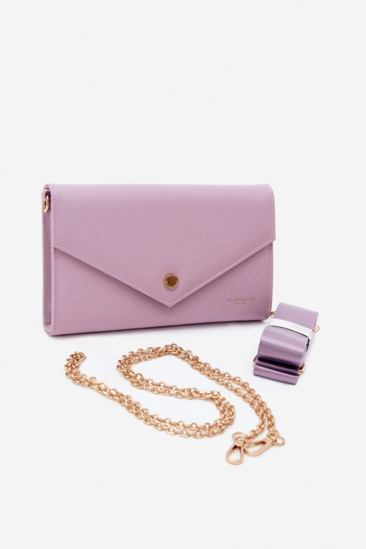 Sac portefeuille en forme d'enveloppe violet avec rubans décoratifs Pauline
