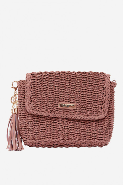 Petit sac rose de style facteur avec éléments ajourés Tamara