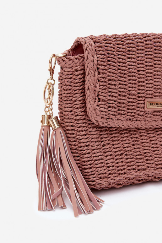 Petit sac rose de style facteur avec éléments ajourés Tamara