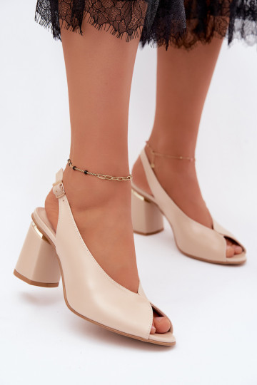 Sandales à talons élégantes pour femmes couleur sable Zazoo 1085