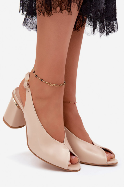 Style élégant Sandales pour femmes avec des talons Enregistrer Zazoo 1085 beige