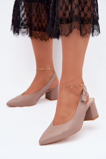 Sandales pour femmes à talons et bout pointu couleur argile Zazoo 1122 2