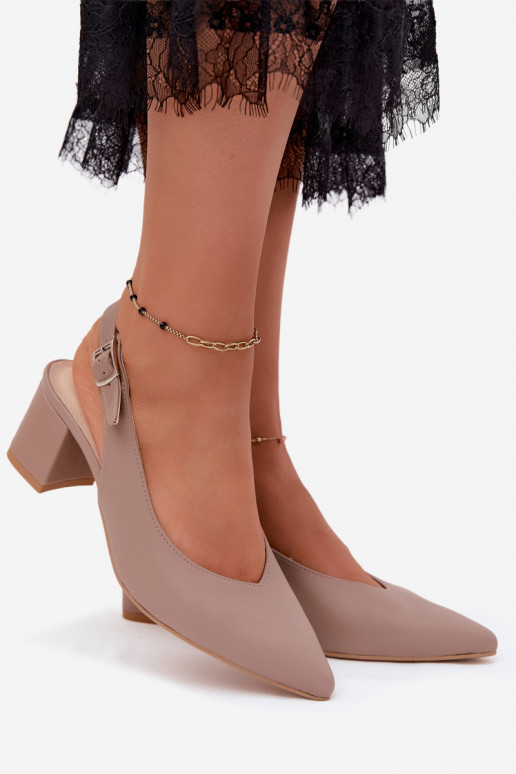 Sandales pour femmes à talons et bout pointu couleur argile Zazoo 1122
