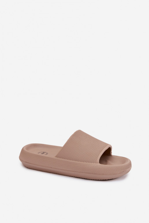 Chaussons légers en mousse pour femmes sur semelle épaisse brune Querceria