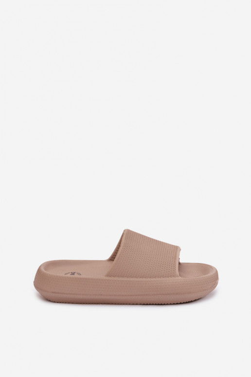 Chaussons légers en mousse pour femmes sur semelle épaisse brune Querceria