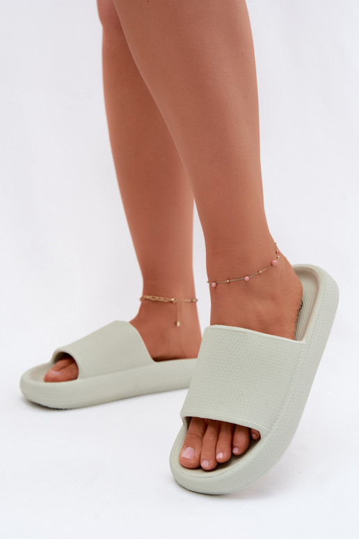 Chaussons légers en mousse pour femmes sur semelle épaisse menthe Querceria