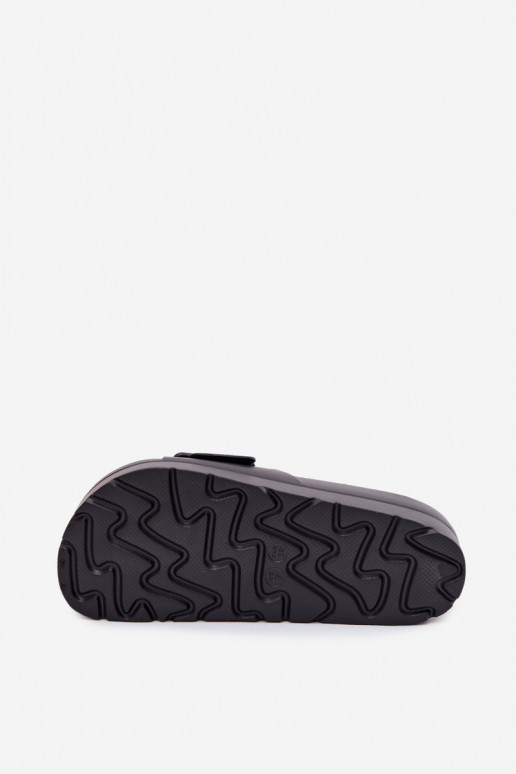 Chaussons noirs pour femmes avec plateforme et boucles Caramel